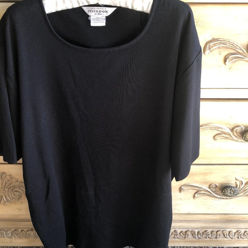 Designer Classic Black Tunic Top - Plus Size